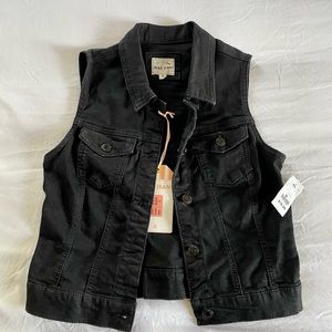 Wax Jean, Black Denim Vest, size S